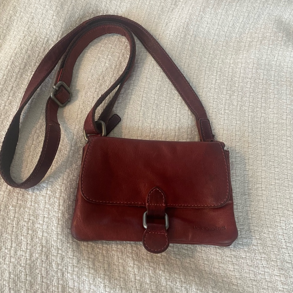 Luxurious Red Leather Crossbody Bag